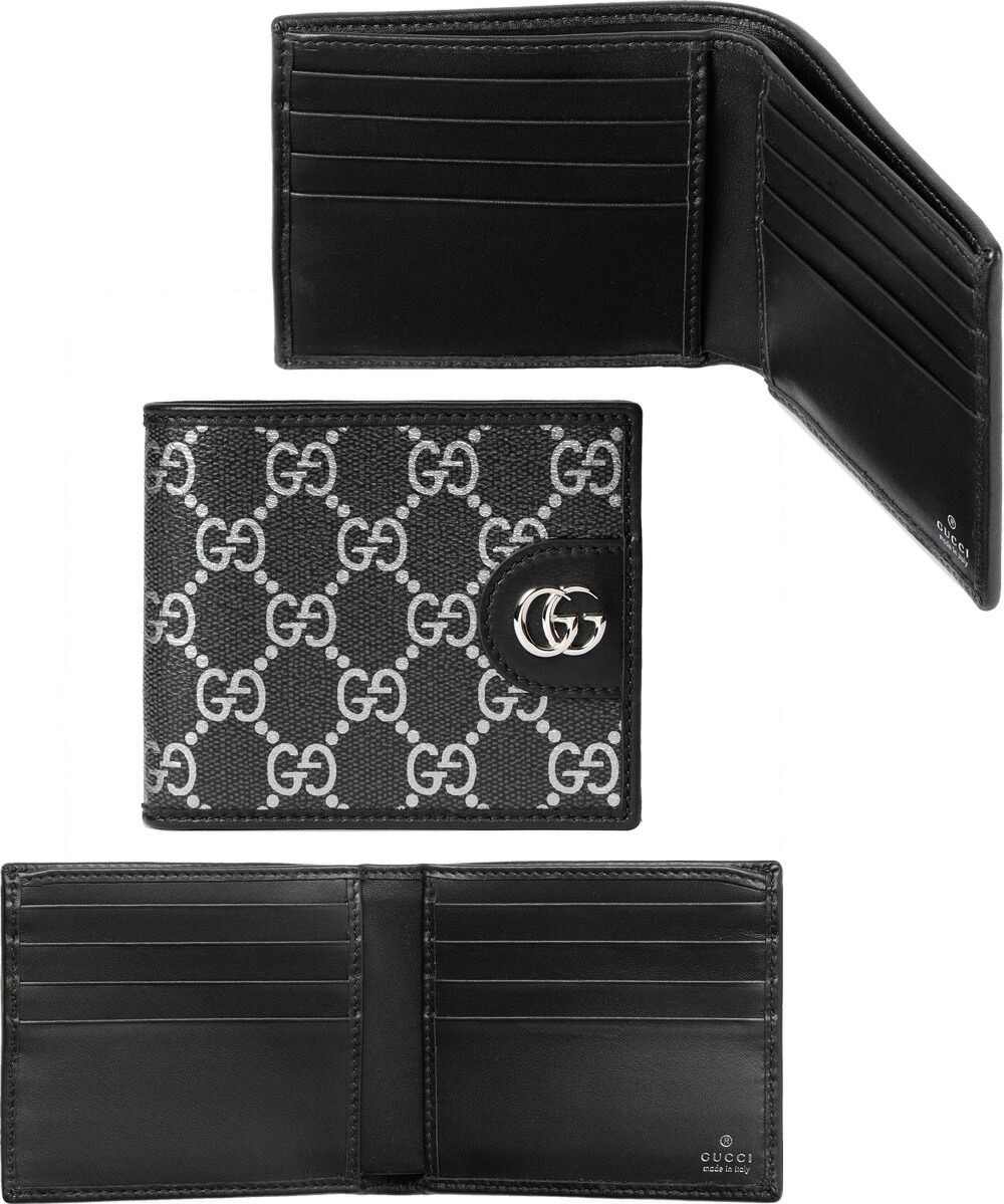 楽天市場】GUCCI グッチ小銭入れ付き二つ折り財布ブラック マルチ