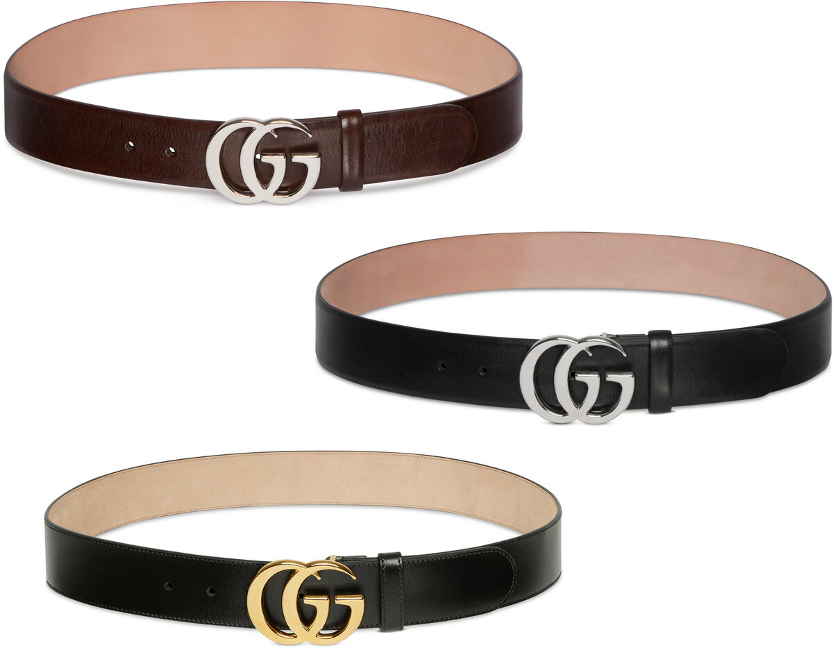 楽天市場】GUCCI グッチ レディースレザーベルト ホワイト ブラック