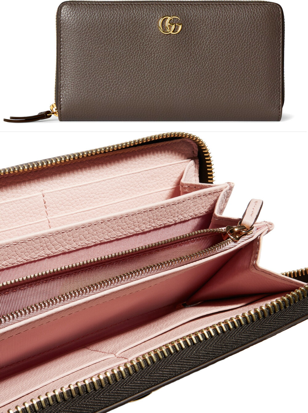 GUCCI グッチ レディース\u003cBR\u003e御釣り入れ付き添い人ラウンドチャック長札入れ\u003cBR\u003eダブルGロゴタイプ インサイドコントラストカラーレザー\u003cBR\u003e黒いこと 薄墨色 サクラ色 青色 黄色 パープル 象牙色 緑であること ぶどう酒赤いことGGMARMONTE ZIP AROUND WALLET