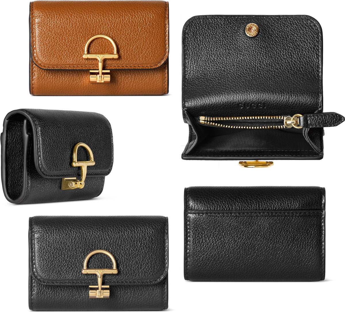 GUCCI グッチ レディース 名刺入れ\u003cBR\u003eチャック釣り銭入れ付き添い人歌留多容れもの 定期入れ\u003cBR\u003eハーフホースビット コインケース 黒いこと 赤銅色\u003cBR\u003e通行手形容れもの グレインレザー  ソフトビットチャーム\u003cBR\u003eタフタ裏打ち SOFTBIT 10002718BR COINE CARDCASE