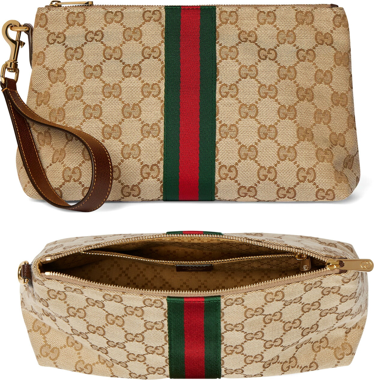 GUCCI  グッチ レディース メンズ\u003cBR\u003eかざり付ける合切袋 二番目御徒面子\u003cBR\u003eベージュ×暗然たる赤銅色 GG帆布\u003cBR\u003eコスメポーチコスメティックケース\u003cBR\u003e取りはずし能力のある同盟罷工一回り 赤いこと×緑であること\u003cBR\u003eなめし革手持ち部分 ウェブライン9653BEDBR