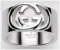 グッチ リング GUCCI RING GGリング ブリット ワイド ダブルG インターロッキングG メンズ レディース 男女兼用 指輪 ペアリングとしてもOK スターリングシルバー 925SV 8106 BRITT RING WIDE