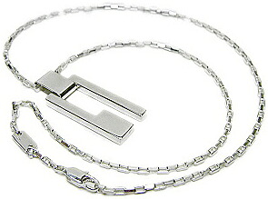 GUCCI グッチ ペンダントネックレススクエアGモチーフロゴプレートPENDANT NECKLACEGプレートペンダントメンズ レディース 男女兼用スクエアG型プレート 925SV 8106 SVスターリングシルバー925｜kaminorth