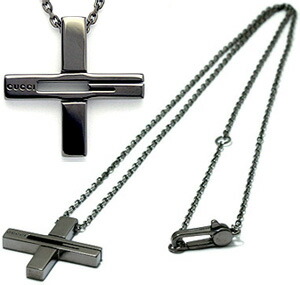 楽天市場】GUCCI グッチ クロスペンダントネックレス刻印ロゴ