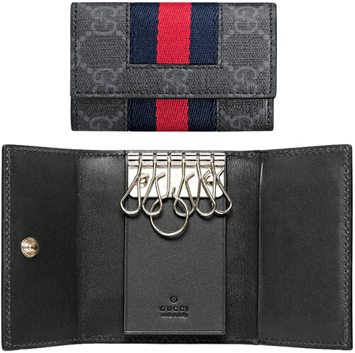 GUCCI グッチ メンズ レディース\u003cBR\u003eGGアイコンパターン ６連手当たり容れもの\u003cBR\u003e暗然たる薄墨色×ウェビングライン\u003cBR\u003eGGスプリーム 帆布\u003cBR\u003ePVC上塗り帆布\u003cBR\u003e米国海軍×赤いこと ウェッブ 縞模様\u003cBR\u003eキーホルダー 1095DGYWEB ユニ一発やる