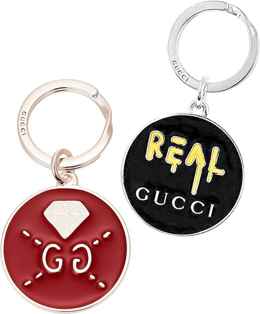 GUCCI グッチ キーリング アイコンGGロゴレッド ダイヤモンドモチーフ ブラック×イエロー ゴーストリアル キーホルダー ラウンドリングホルダー ライフイズ エナメル SV925 ロゴ刻印Oリング DIAMONDOMOTIF GHOSTREAL LIFEIS J89L08519REJ89L08490BK