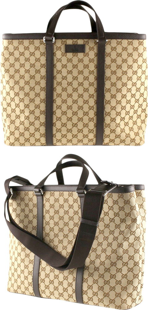 GUCCI グッチ\u003cBR\u003e2WAYショルダーバッグ\u003cBR\u003eエンボスロゴレザータグ  GG帆布\u003cBR\u003eGG柄ベージュ×暗然たる赤銅色 トートバッグ\u003cBR\u003eエンボスロゴレザータグ トートバッグ\u003cBR\u003eメンズ レディース 男女兼用TOTEBAG9886BEDBR\u003cBR\u003eうしろ側 鞄 袋 かばん