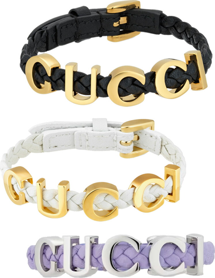 楽天市場】GUCCI グッチ Leather GUCCI Bracelet ブレスレット
