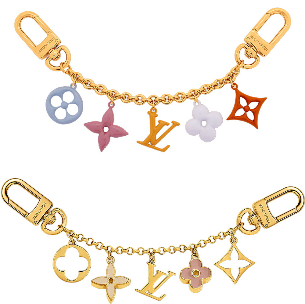 Louis Vuitton ロゴチャーム フリンジ付き ルイヴィトンビジューサッククール ハートチャーム キーリング