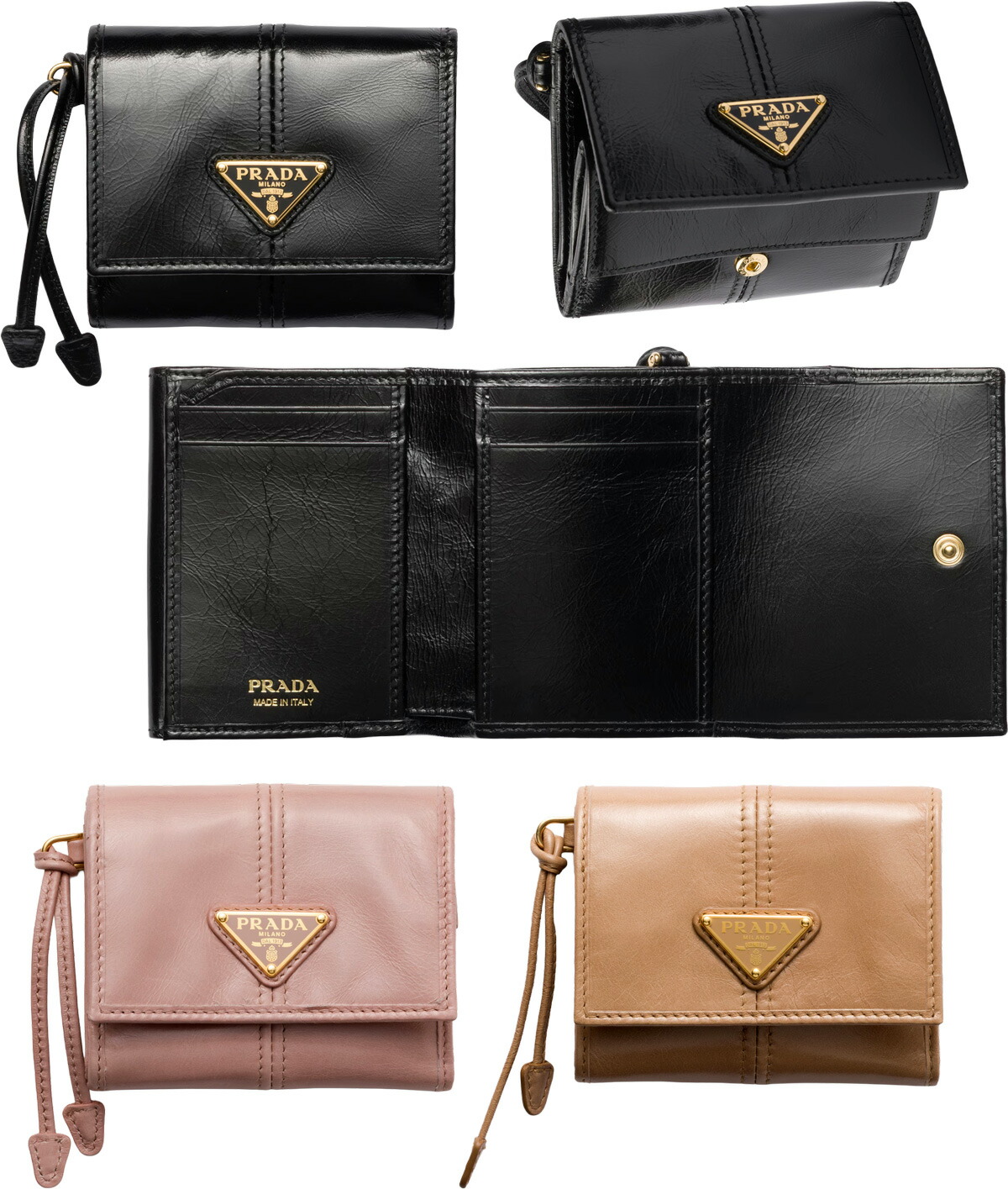 楽天市場】PRADA プラダ M170 テスートナイロン 三つ折り財布 黒