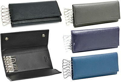 正規品❤️美品⭐️プラダ長財布 PRADA 男女　6連キーケース　三角プレート　黒 楽天市場】PRADA プラダ 6連キーケース三角ロゴプレート 型押し