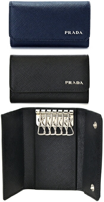 未使用級✨プラダ キーケース 6連 ファスナー サフィアーノレザー ブラック PRADA プラダ サフィアーノレザー キーケース レディース メンズ
