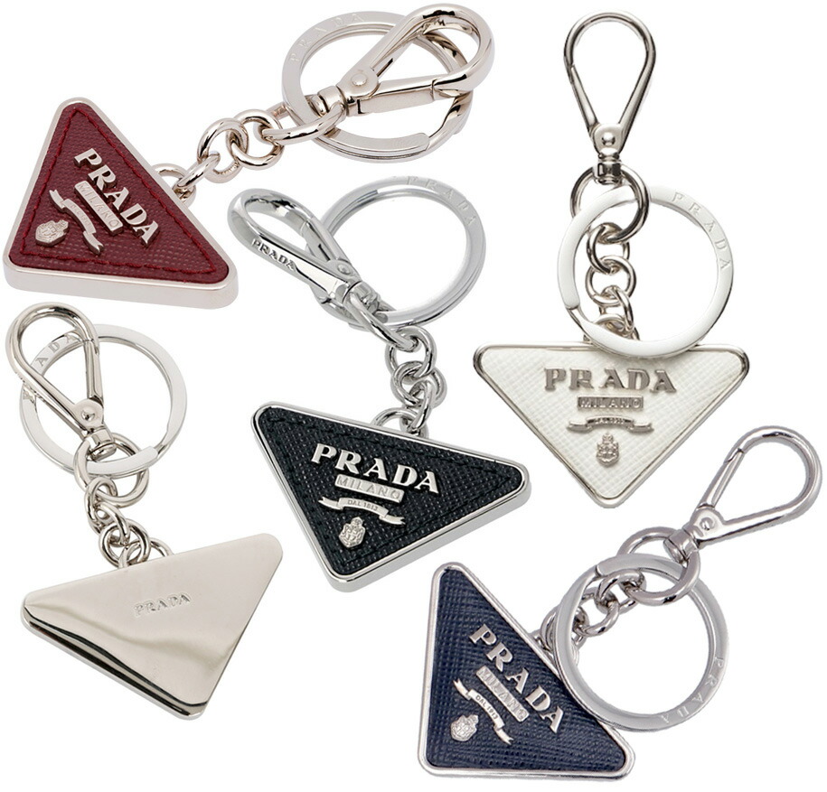 楽天市場】PRADA プラダカラビナフック付きWリングレザー
