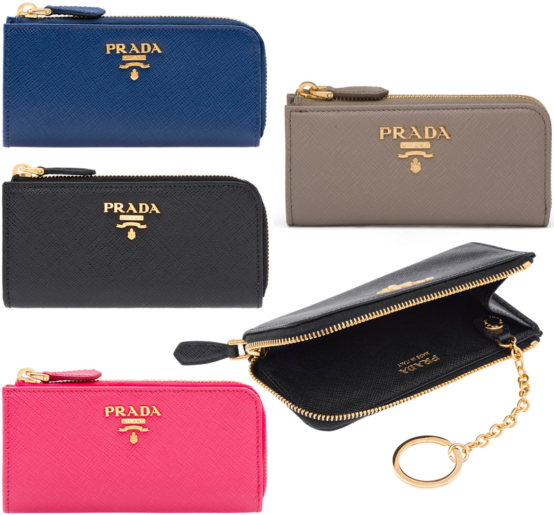 正規品 PRADA プラダ ミラノメタルロゴL字ファスナーキーケース