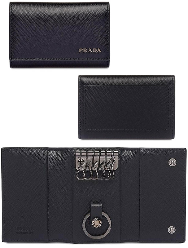 卸売り PRADA プラダ キーリング付きメタルロゴ 6連キーケースパス