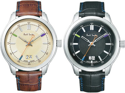 Paul Smith ポールスミス 腕時計メンズウォッチ watchアイボリーホワイト×ブラウン ブラック ネイビーワイドオープンケース レザーバンドアナログ メンズ レザーベルトクラシック三針 ワイドオープンケースCambridge カラードバーインデックス|kaminorth