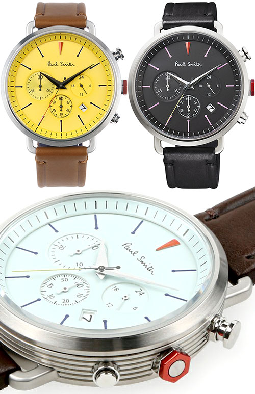 【楽天市場】Paul Smith ポールスミス 腕時計watch Cycle Chronograph日付け表示付きアナログウォッチイエロー