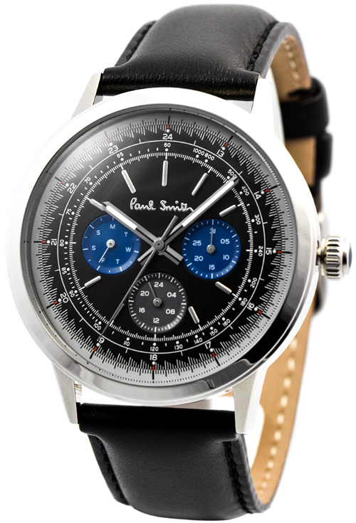 【楽天市場】Paul Smith ポールスミス 腕時計メンズアナログウォッチブラック×シルバーブラック カーフレザーベルト