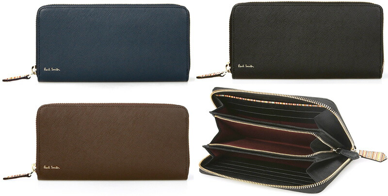 Paul Smith 極点スミス\u003cBR\u003e御釣り入れ付き添い人ラウンドジッパー長紙入れ\u003cBR\u003eマルチカラーストライプスライダー\u003cBR\u003e＆インサイドパイピングエッジ\u003cBR\u003e黒いこと うす暗い赤銅色 ダークネイビー\u003cBR\u003eジップストローグレインロングウォレット\u003cBR\u003eLONGZIPWALLET390DBR990BK190NV