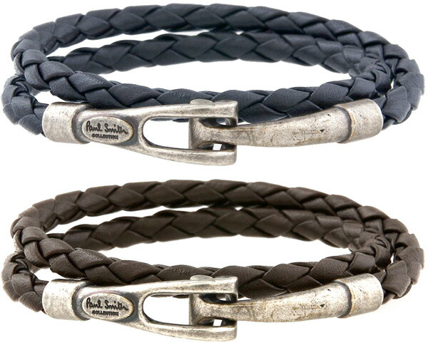 楽天市場 Paul Smith ポールスミスコレクションイントレチャート2連メッシュレザーブレスレットダークネイビー ダークブラウンオーパルロゴ刻印バックルアンティークシルバー シリンダーフックブラック 2連390dbr190nv Collectionleather Bracelet Kaminorth
