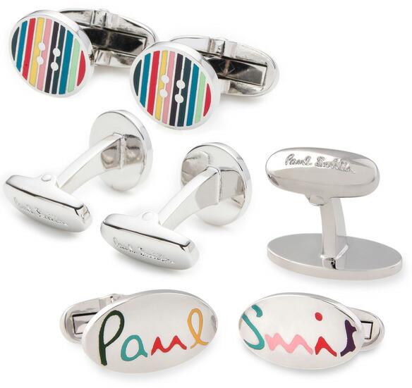 Paul Smith ポールスミス マルチカラーストライプボタン カフス マルチカラーポップロゴカーブオーバル シャツボタンダウン マルチストライプ マルチカラードット カフリンクシャツの袖口にアクセントを 丸み楕円 カラフルロゴ MULTI COLOR CUFFLINKS