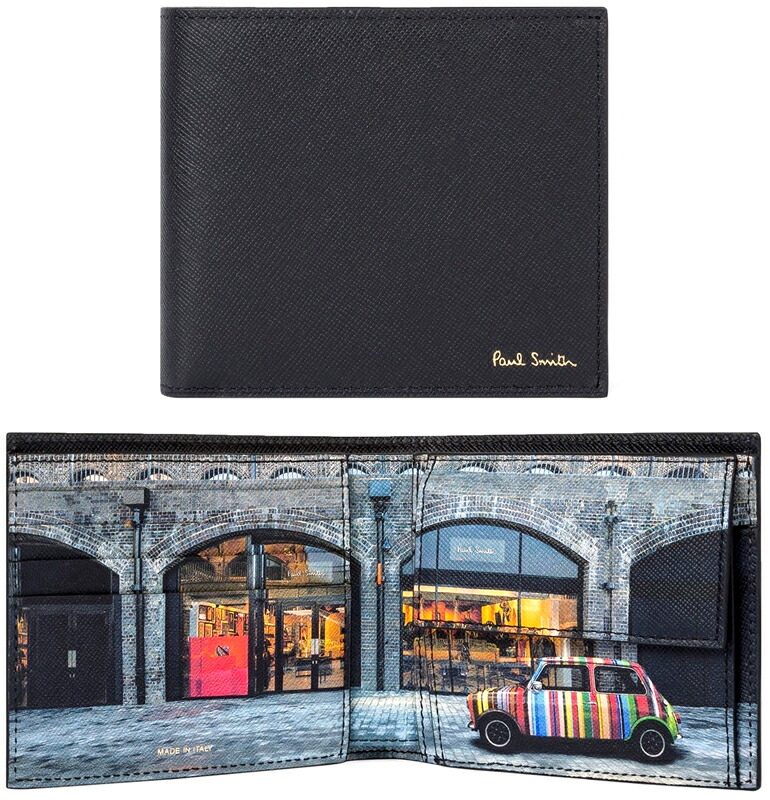 楽天市場】Paul Smith ポールスミスメンズ二つ折財布 エンボスロゴマルチカラーストライプミニクーパープリント×ブラックパープルライン  シャドウカーフレザー 牛革２つ折り財布 小銭入れ無し コンベントガーデン札入れ 折り財布 カードケース : kaminorth