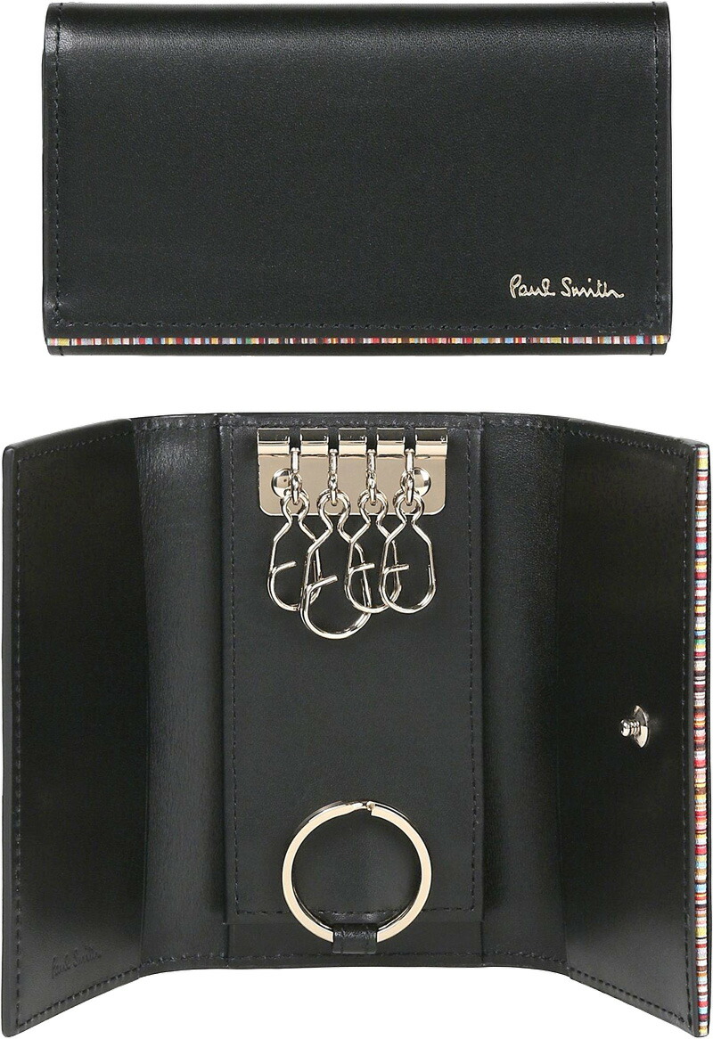 未使用級 ポールスミス Paul Smith キーケース キーフック 4連 黒 Amazon | [ポールスミス] キーケース 4連 メンズ レザー