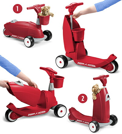 RADIO FLYER ラジオフライヤー 片足を乗せてキックスケーター またいで地面を両足で蹴って進むキックカー 三輪車 キックボード 乗用玩具 ライドツーグライド おもちゃ RIDE 2 GLIDE Ride On Car & Skater