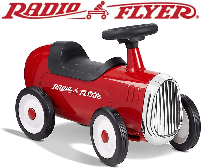 お気にいる Radio Flyerラジオフライヤー地面を蹴って進む乗用玩具レトロクラシックデザインキックカー Car Retro Ons ライドオンクラクションを鳴らせて遊べますride 安定する４輪車ハンドルを切って思いのままの運転クラシックカー 乗用玩具 Kerjakahwin Co