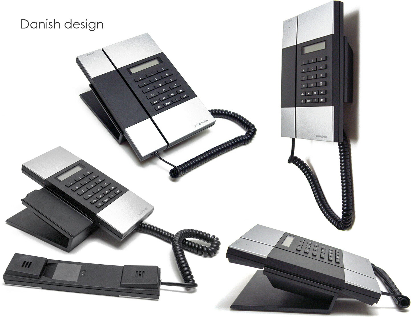 楽天市場】おしゃれ便利海外デザイン電話機 ブラック×シルバー