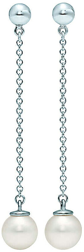 Tiffany&Co. ティファニーパールドロップピアスフレッシュウォーターパールシルバーアクセサリースターリングシルバーチェーンスイングピアス PIERCESOriginal designs copyrighted by Elsa Perettiジーグフェルドコレクション｜kaminorth
