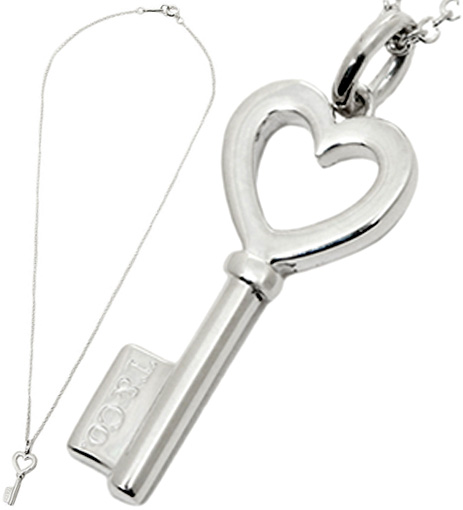 【楽天市場】Tiffany&Co. ティファニーオープンハートキーネックレス鍵型トップペンダントネックレスシルバーチェーン アクセサリーT