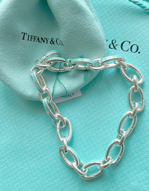 【楽天市場】Tiffany&Co. ティファニー ティファニーブルーエナメルフィニッシュクラスピングリンク ブレスレットオーバルターコイズ