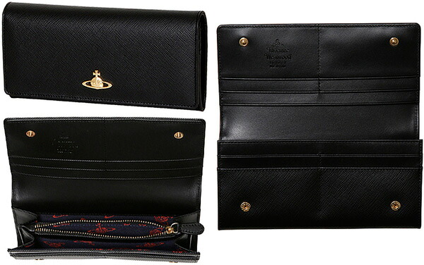 Vivienne Westwood ヴィヴィアンウエストウッド ファスナー小銭入れ付き２つ折り長財布 サフィアノカーフレザー ゴールドオーブロゴプレート ー オーヴロゴ 二つ折り長財布 ロングウォレット サイフ さいふ