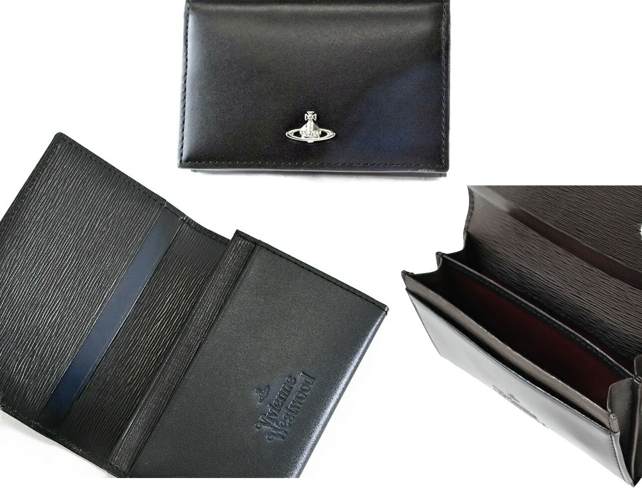 Vivienne Westwood ヴィヴィアンウエストウッド メンズ\u003cBR\u003eインサイドコンビカラーフラップ付き添い人名刺入れ\u003cBR\u003eオーブロゴプレート\u003cBR\u003e2つ折り歌留多入れもの エンボスロゴ 黒いこと\u003cBR\u003eオーヴ 差し上げ物にもおススメです\u003cBR\u003eFLAP CARD CASE 財布・ケース-名刺入れ-バッグ・小物・ブランド雑貨