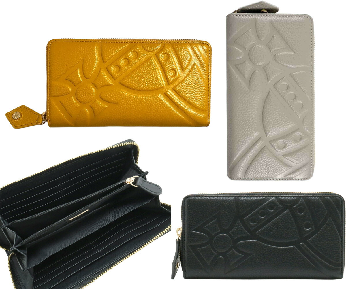 新品 箱付 ヴィヴィアンウエストウッド オーブエンボス ラウンドファスナー長財布 Vivienne Westwood - 新品 箱付 ヴィヴィアンウエストウッド オーブ