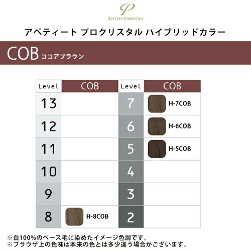 在庫一掃 アペティート プロクリスタル ハイブリッドカラー 1剤 ココアブラウン 100g H 5cob H 6cob H 7cob H 8cob カラー剤 業務用 ヘアカラー おしゃれ 染め プロ用 サロン専売 おすすめ レディース メンズ Cmdb Md