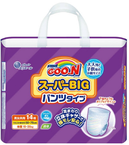 大王製紙　グーンスーパーBIGパンツタイプ　14枚　6パック入り まとめ買い　送料無料｜KAMIYASAN