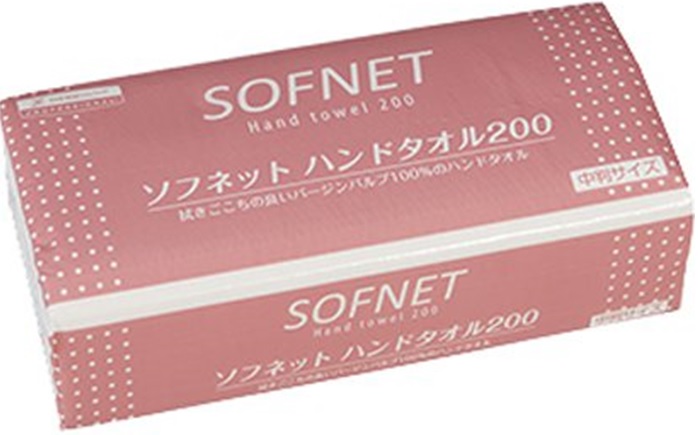 日本製紙クレシア　ソフネット　ハンドタオル200　中判　30パック　まとめ買い　送料無料