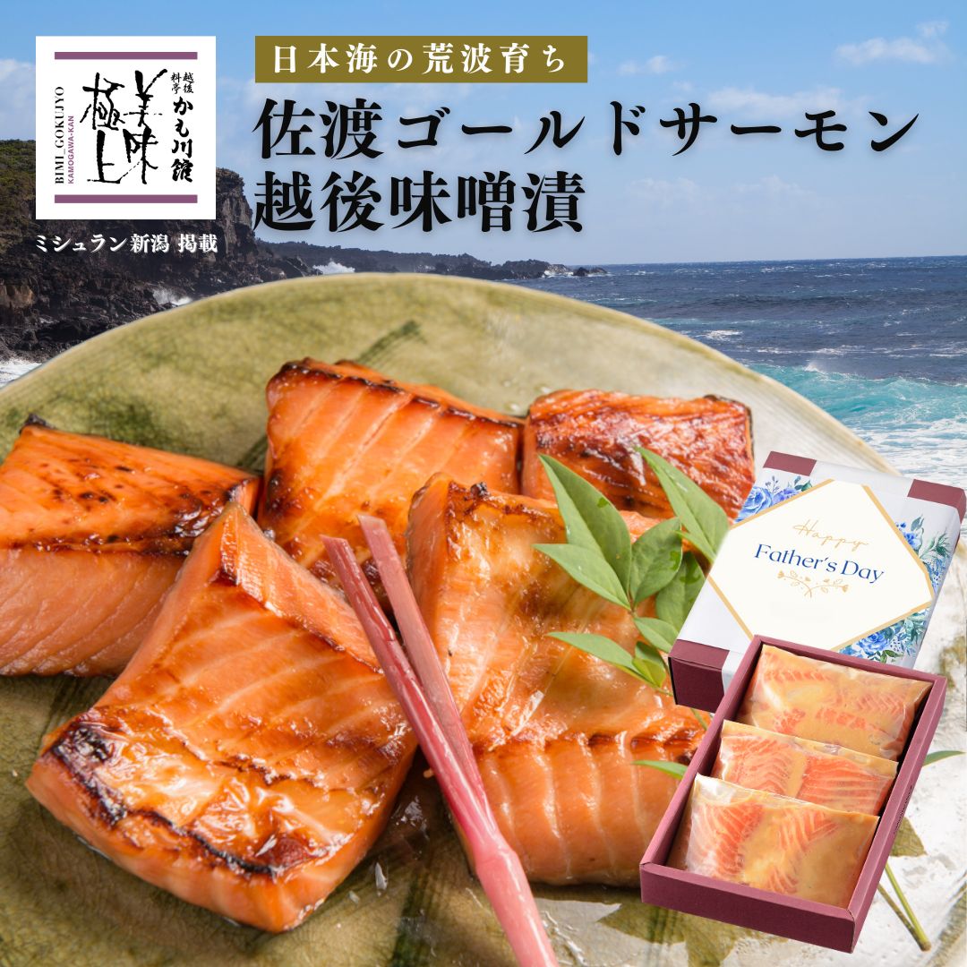 楽天スーパーSALE10%OFF 雪国越後 料亭 佐渡 ゴールドサーモン越後味噌漬 6切 9切 12切 化粧箱入り | ギフト セット 鮭 サーモン さけ 無添加 シャケ 味噌漬け 漬け魚 切り身 プレゼント お取り寄せグルメ ギフトセット 鮭の切り身 魚 海鮮  食品 高級 味噌漬け魚 鮭ギフト