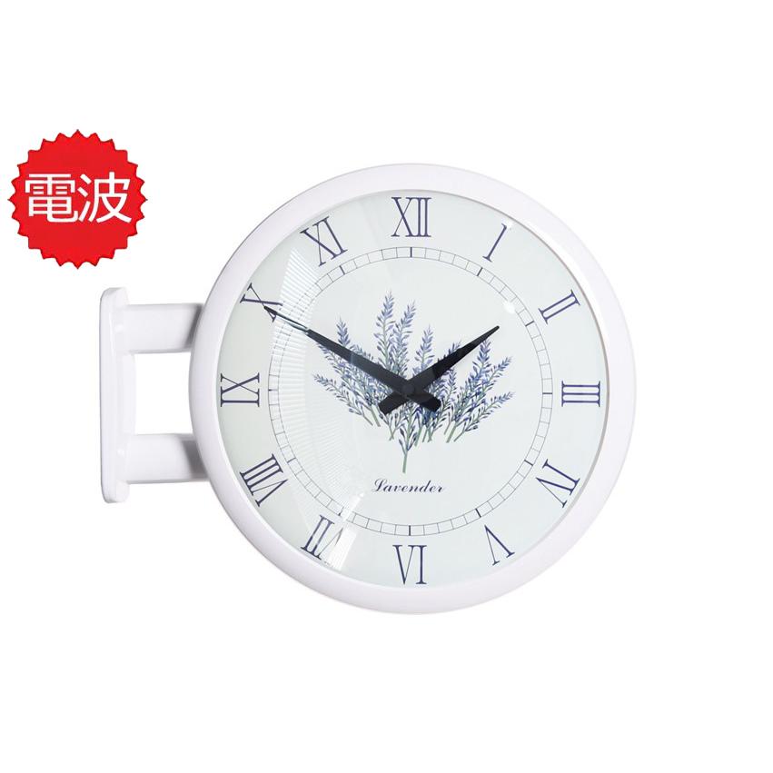 Morden Double Clock Lavender ホワイト おしゃれ 低騷音 インテリア 両面壁掛け時計 両面電波時計 両面時計 ラベンダー｜家族で楽しめる店 神威商店 10,850円