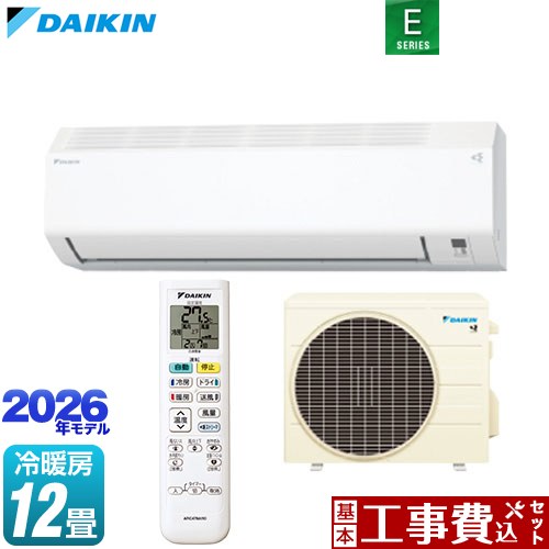 【工事費込セット（商品＋基本工事）】 [S366ATES-W] Eシリーズ ダイキン ルームエアコン 室内機：高さ250mmコンパクトタイプ 冷房/暖房：12畳程度 ホワイト 【リフォーム認定商品】工事費込み｜関西トリカエ隊店