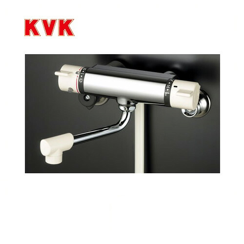 [KF800R2] KVK 浴室水栓 シャワー水栓 サーモスタットシャワー金具（壁付きタイプ） 240mmパイプ付 逆止弁 快適節水シャワー 蛇口 【送料無料】 壁付タイプ おしゃれ