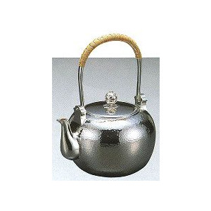 【貨物輸送無料】茶器 銀瓶 丸型槌目打 4．5寸