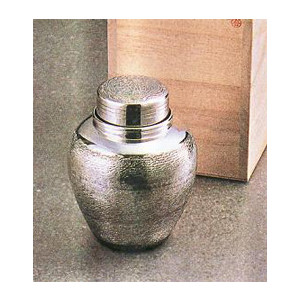 【送料無料】o130-04茶道具　茶壺　さざ波　いぶし銀　桐箱入