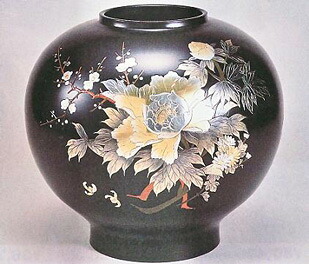 【送料無料】o29-06花瓶　尺３瑞峰型　牡丹四君子（彫金）　青銅製 【smtb-TK】【送料無料-0726】02P26jul10｜カナシチ　店