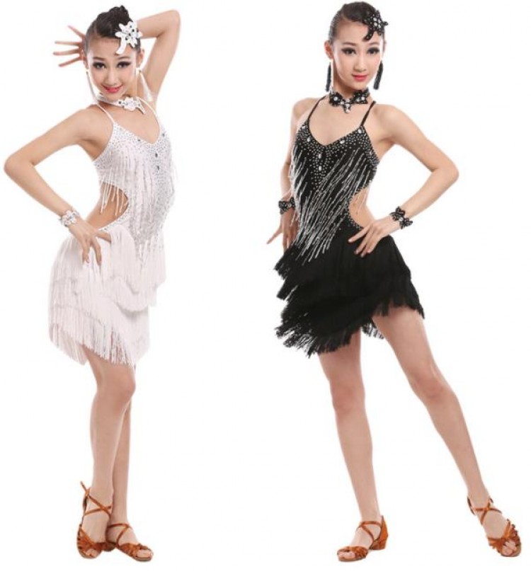 5色ラテンワンピース女の子 レオタード ラテン 演出 体操 発表会 ダンス衣装 キッズジュニア ダンスウェア レッセン着 110-160cm 子供 児童表演服