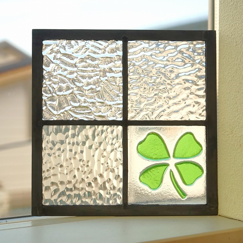 楽天市場】ステンドグラス パネル 住宅用 クローバー 18cm×18cm