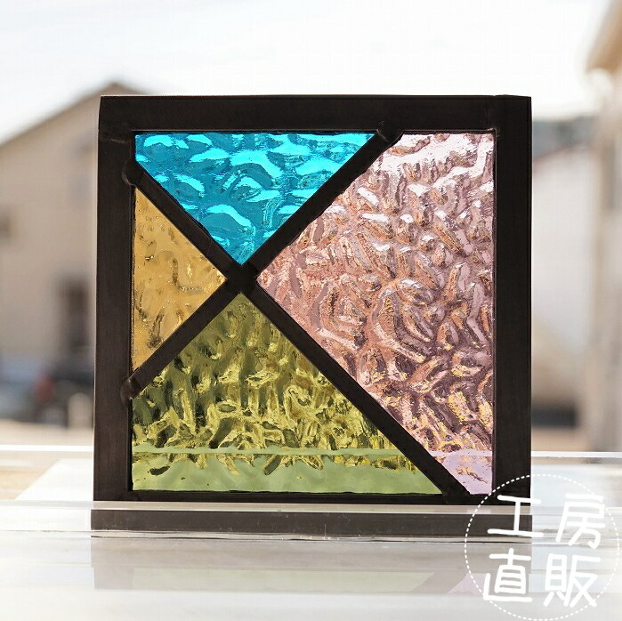 楽天市場】ステンドグラス パネル 住宅用 虹 12cm×12cm 【ステンド
