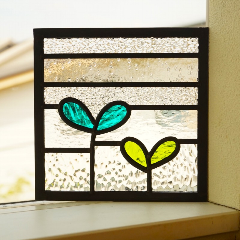 ステンドグラス 小さな教会セットと秋色の家 シャガールのステンド